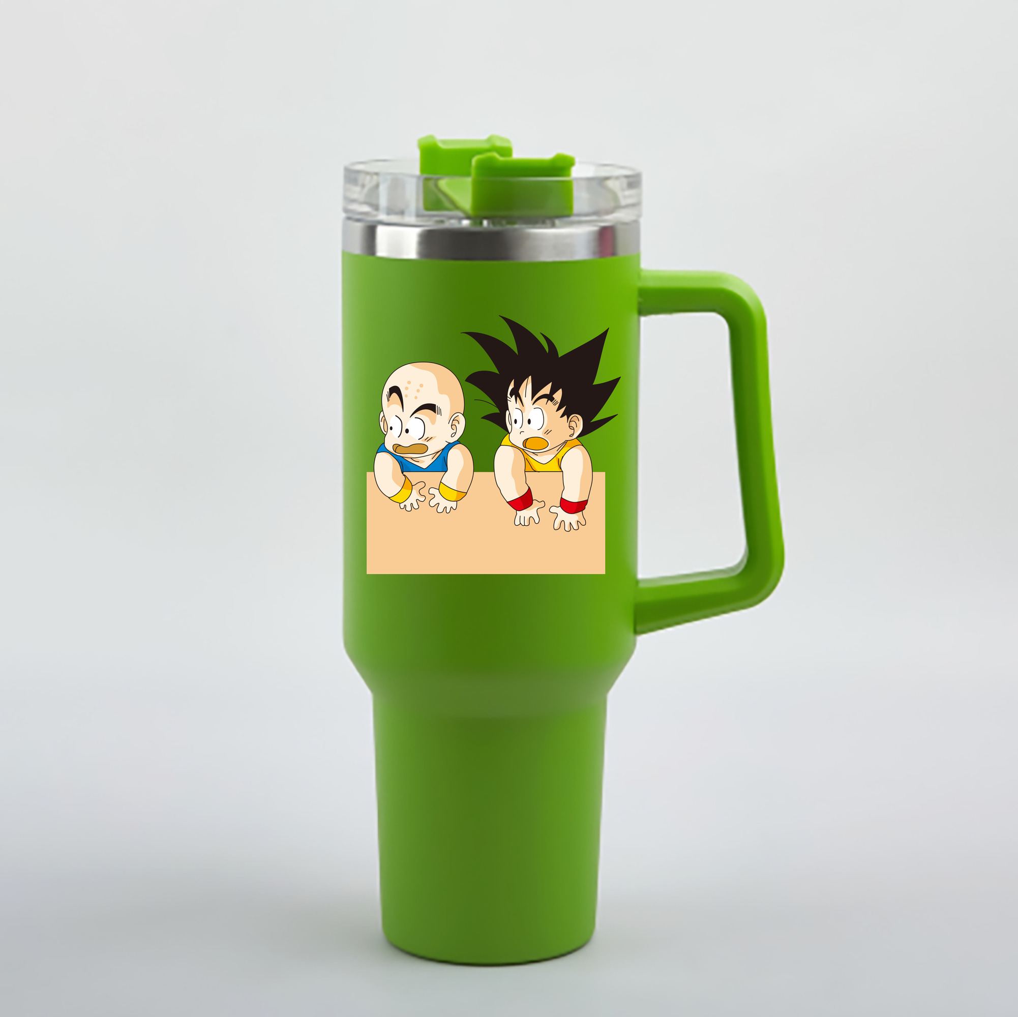 （画像用） ドラゴンボール 孫悟空（そん ごくう）Son Goku カカロット DRAGON BALL Kakarotto 1200mL車用タンブラー - クリスタルステッカー（プラスチックストロー付き）